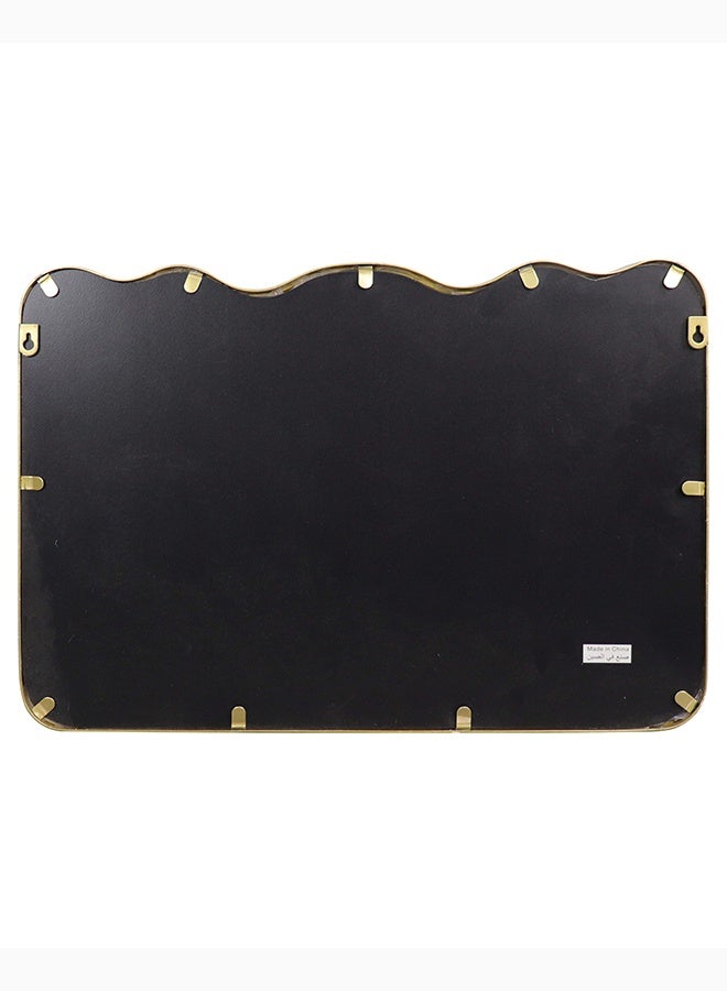 ميجو هوم مرآة حائط مستطيلة متموجة بإطار ذهبي، مرآة ديكورية لغرفة النوم وغرفة المعيشة والمدخل، 66×2×60 سم، لون ذهبي - Image 2